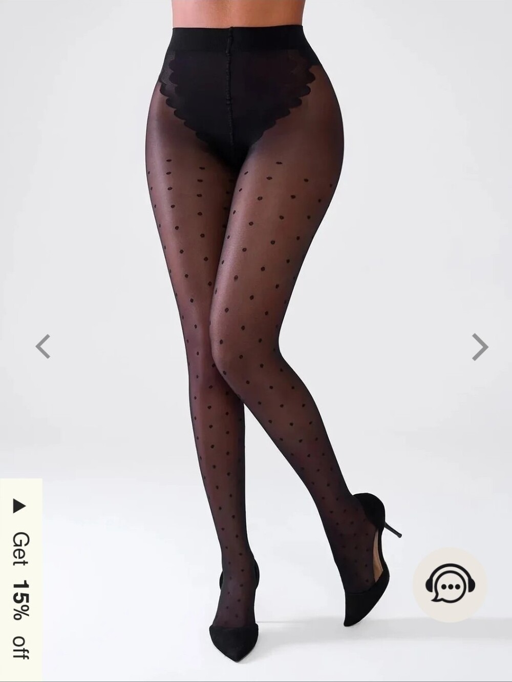 Women's Black Polka Dot Sheer Tights - Elegant Sheer Hosiery